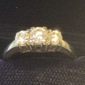 White Gold Trinity Diamond Ring - White